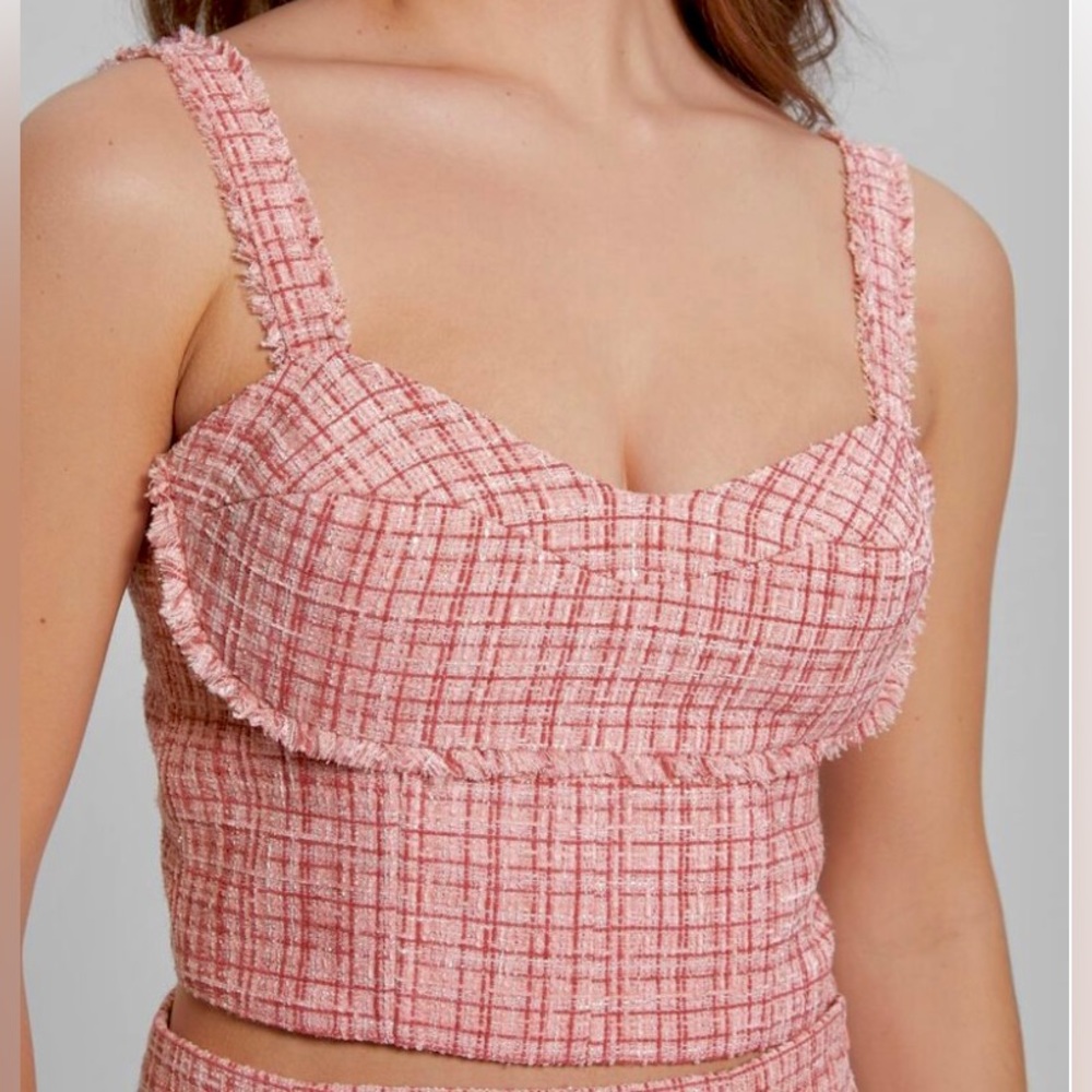Guess Tweed Bustier Top